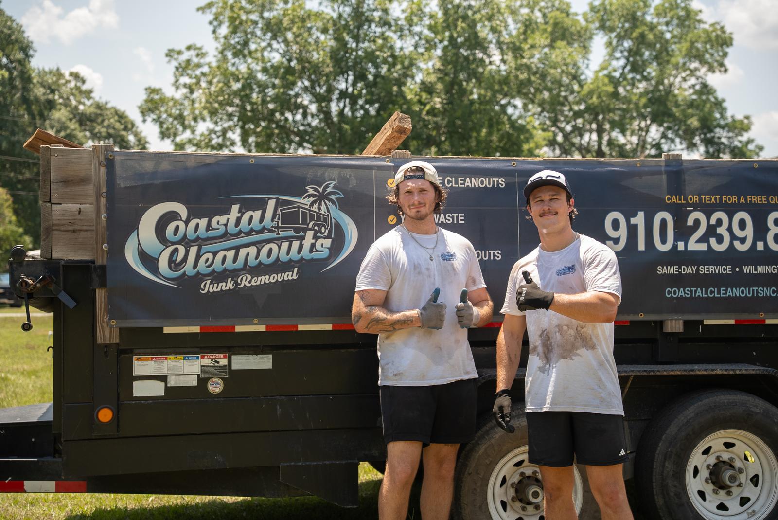 Jake and Ethan, owners of Coastal Cleanouts Junk Removal in Wilmington NC